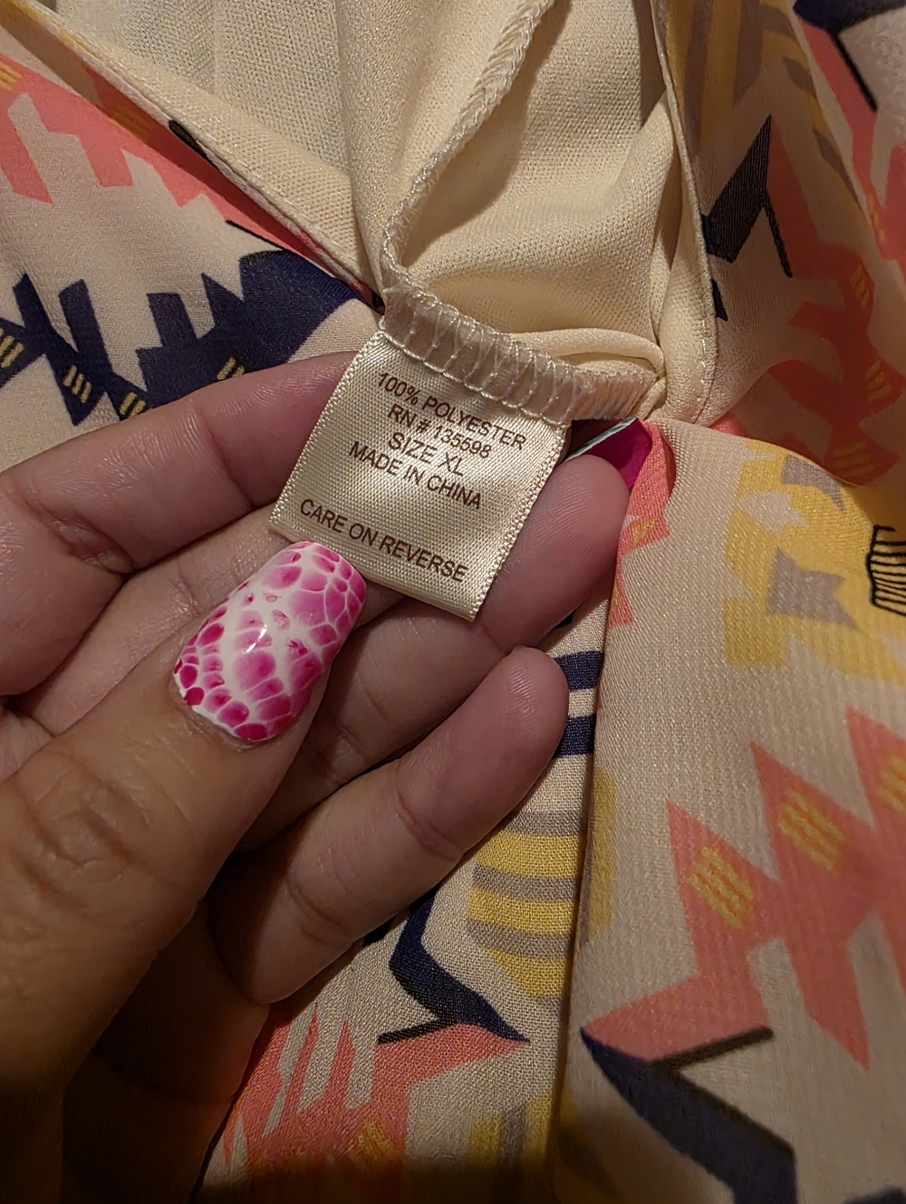 Women’s Neon Geo Print Romper - Pink, Yellow & Navy - Picture 4 of 4